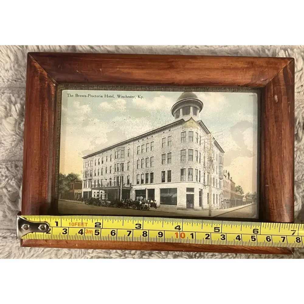 Framed Postcard The Brown-Proctor Hotel, Winchester, Kentucky Vintage Wood Frame